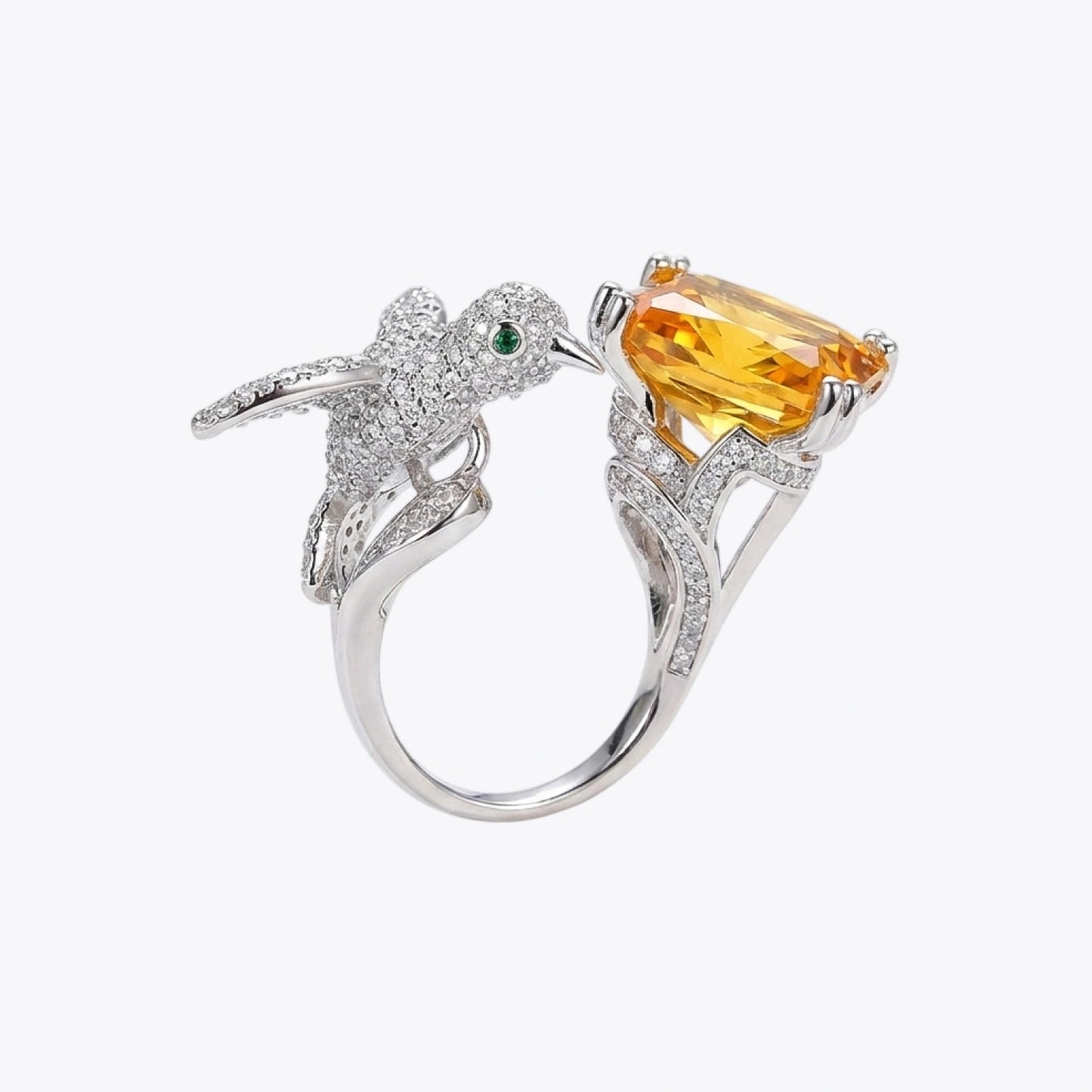 Luna Curve Silver Statement Ring image 2
