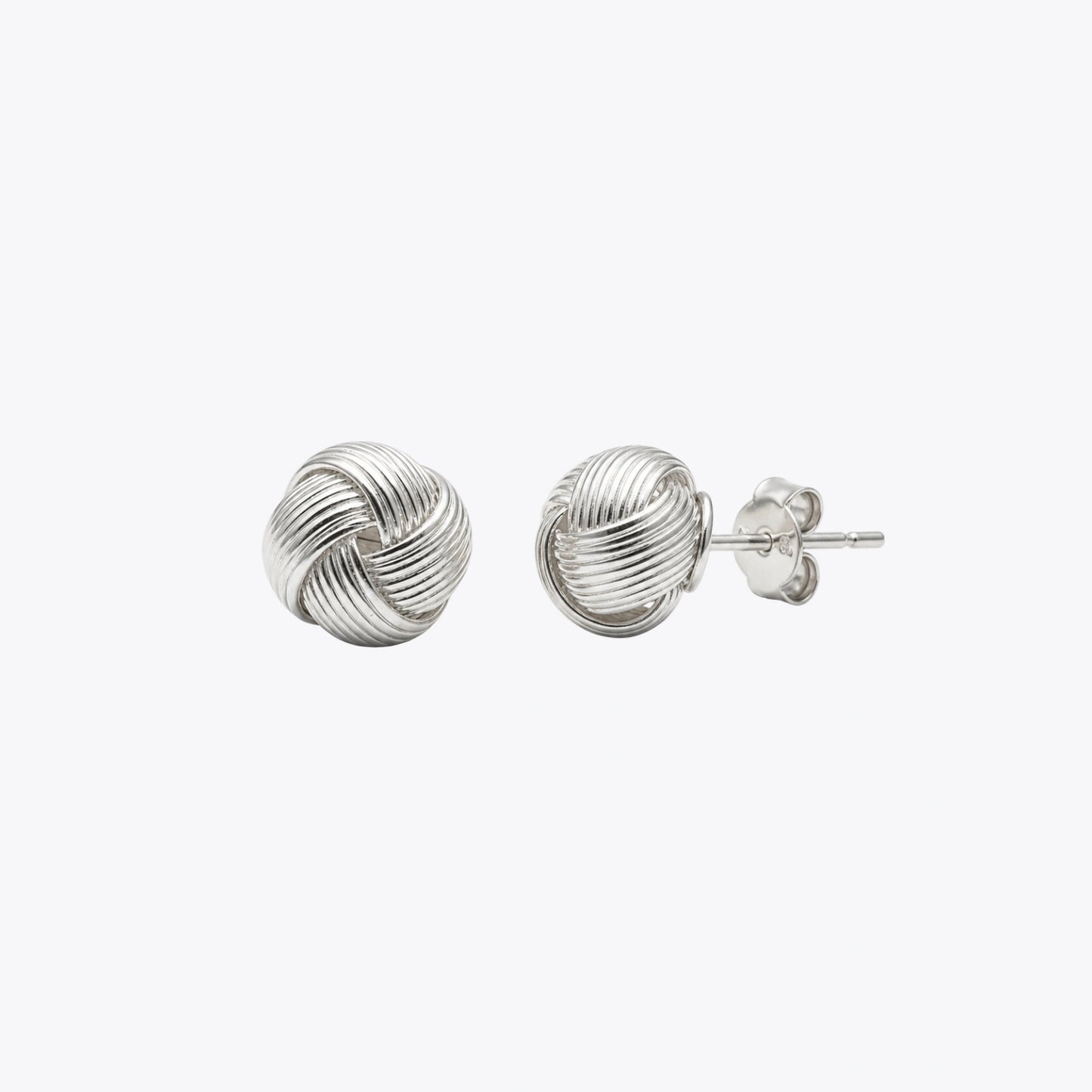 Silver Knot Stud Earrings image 2