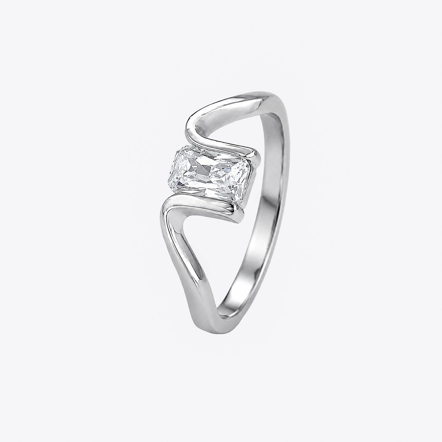 The Alencia Urban Serenade Radiant Baguette Bypass Ring image 2