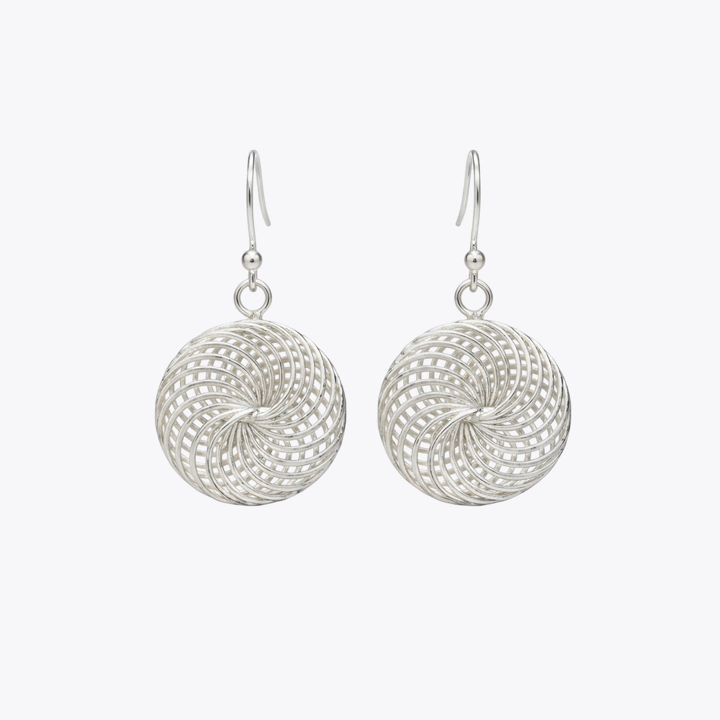Silver Spiral Mesh Drop Earrings image 2