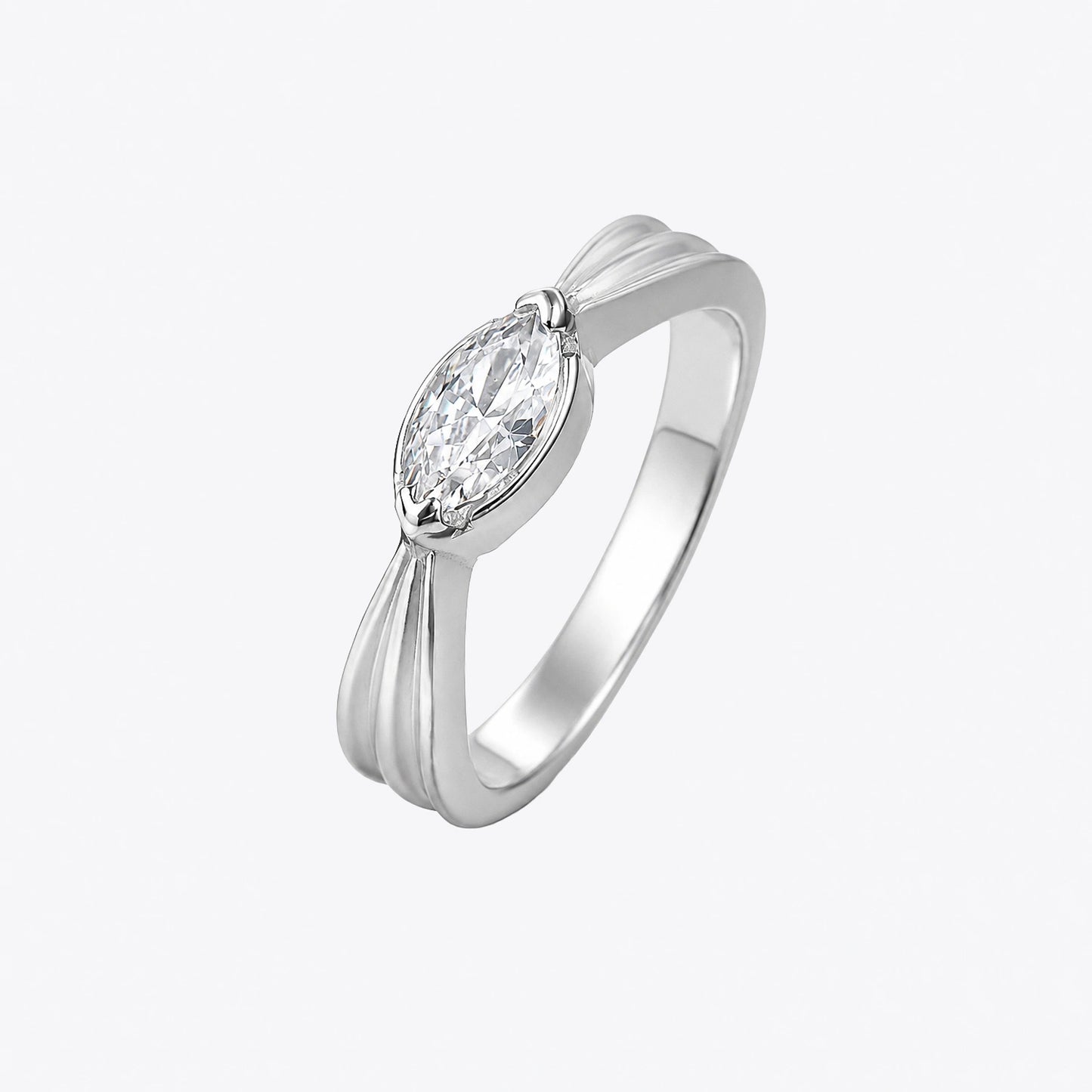 The Alencia Urban Serenade Marquise Sculptural Solitaire Ring image 2