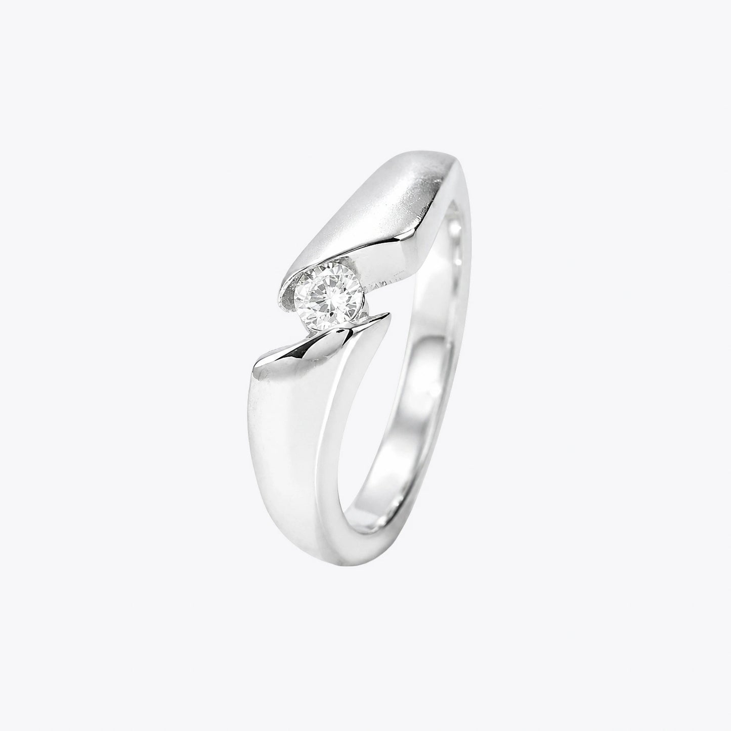 The Alencia Urban Serenade Peak Bypass Solitaire Ring image 2