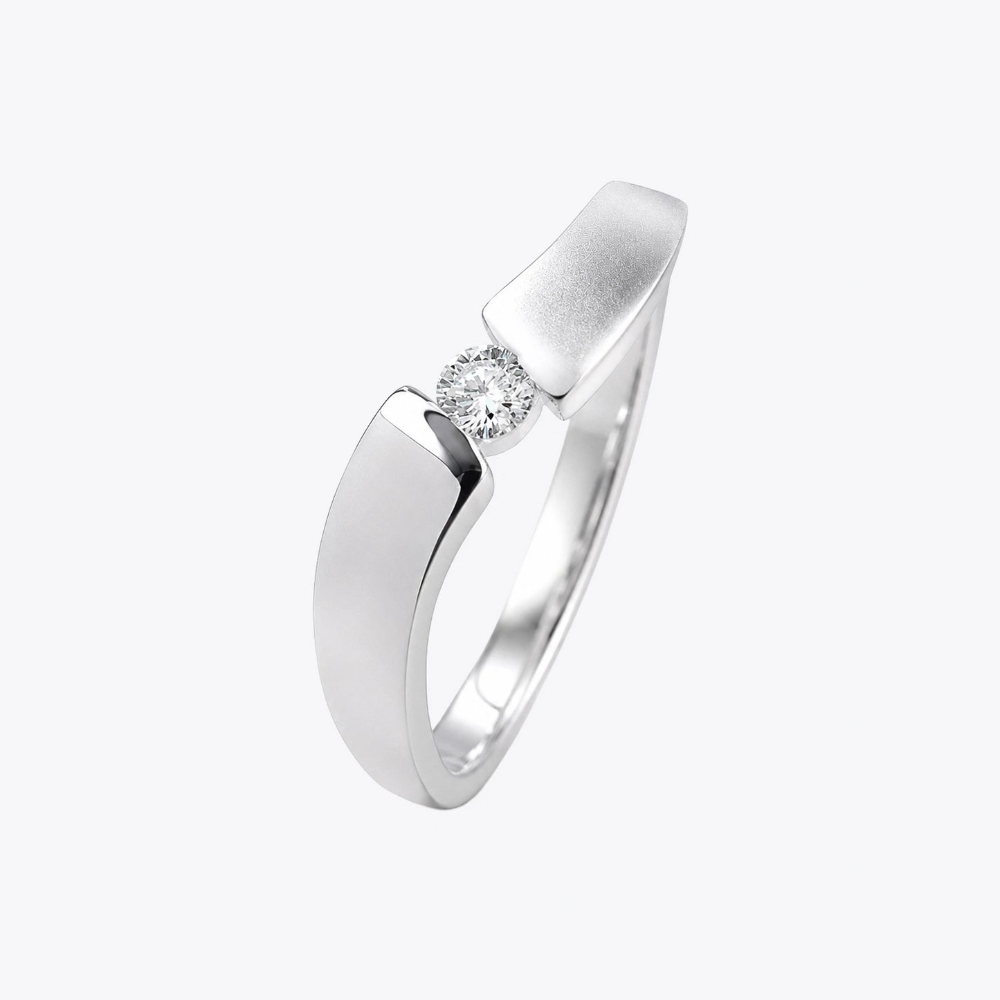 The Alencia Urban Serenade Block Bypass Solitaire Ring image 2