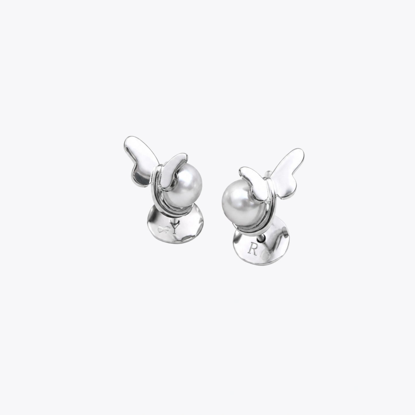 Butterfly Pearl Stud Earrings image 2