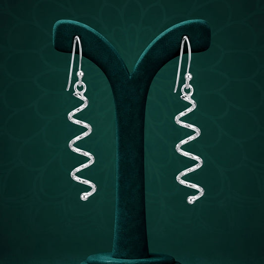 Silver Spiral Drop Earrings image 0