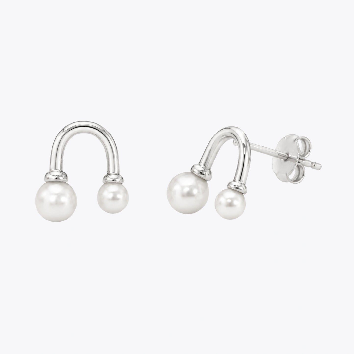 Pearl Arc Stud Earrings image 2