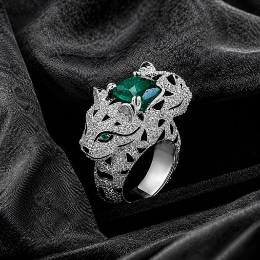 Alencia Emerald Panther Statement Ring image 0