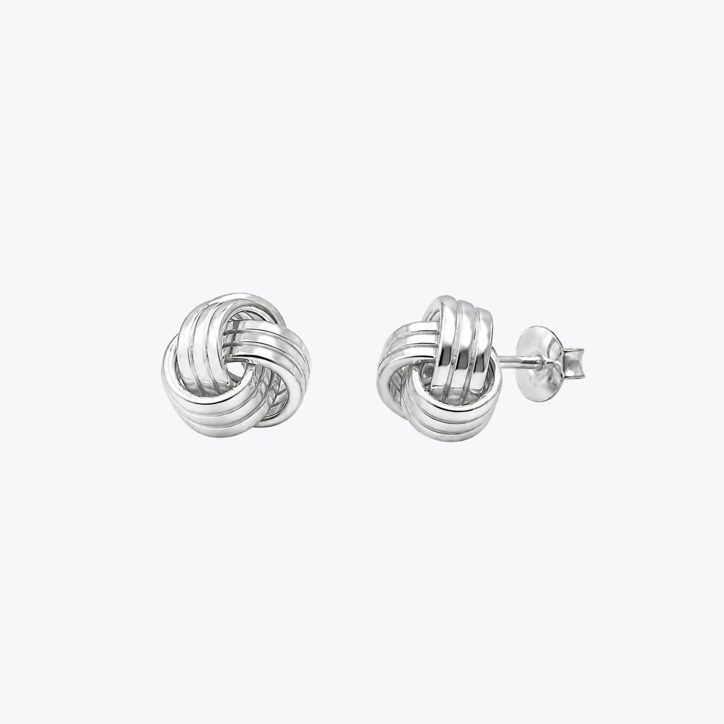 Silver Knot Stud Earrings image 2