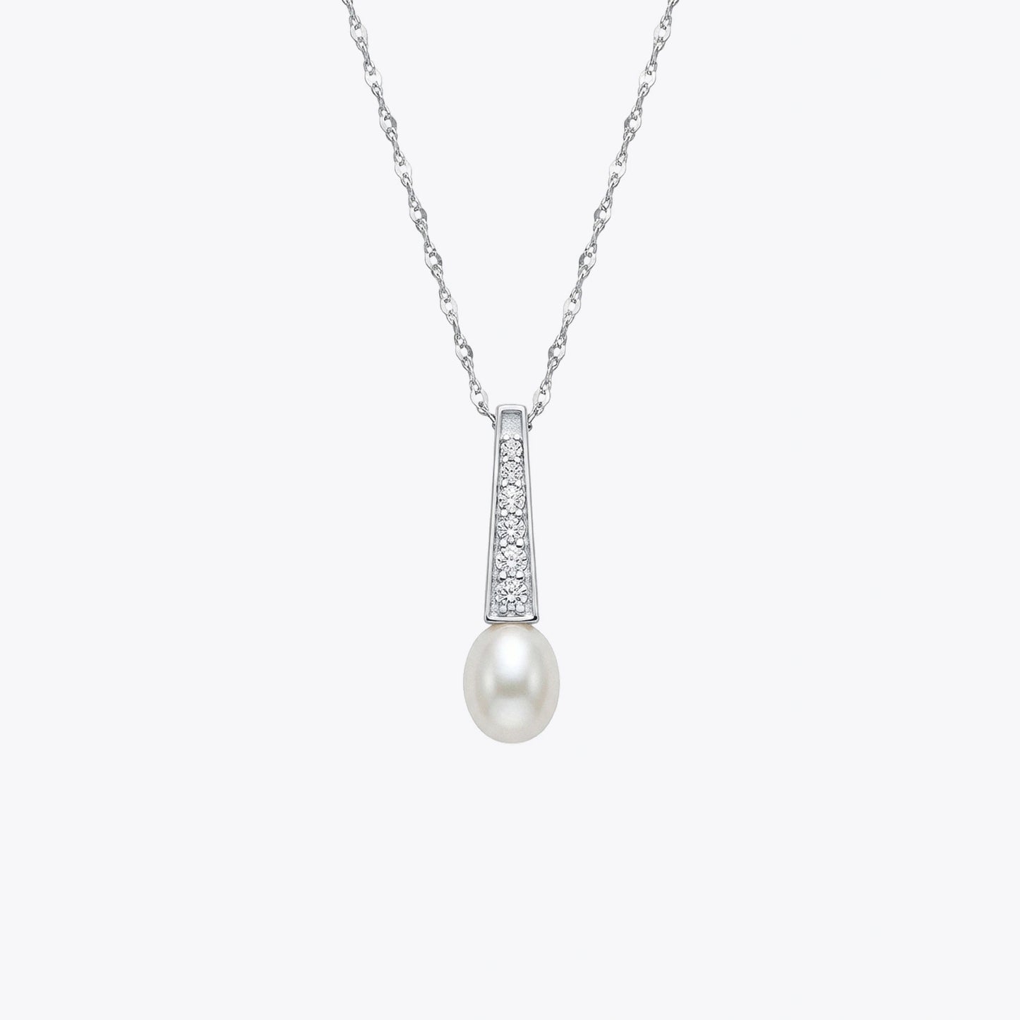 Pearl Grace Silver Pendant Necklace image 2