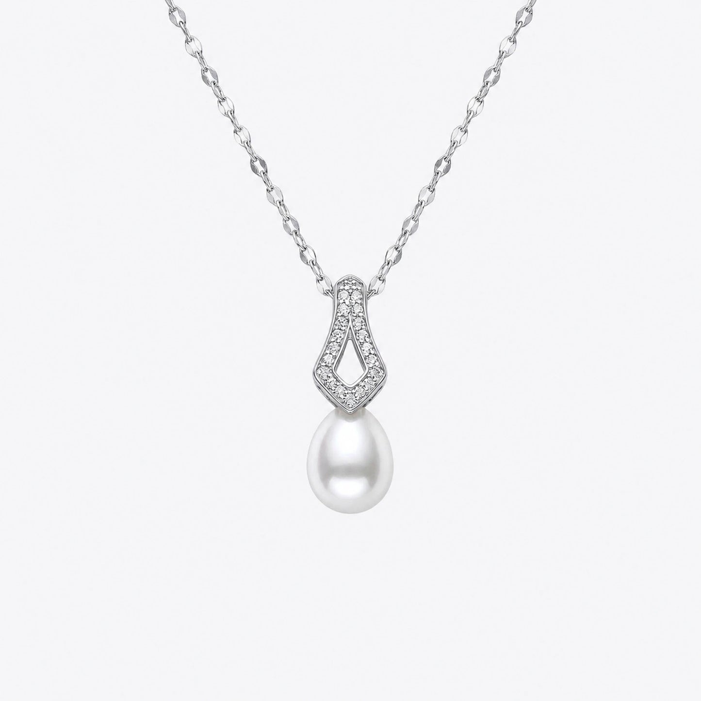 Pearl Drop Silver Pendant Necklace image 2