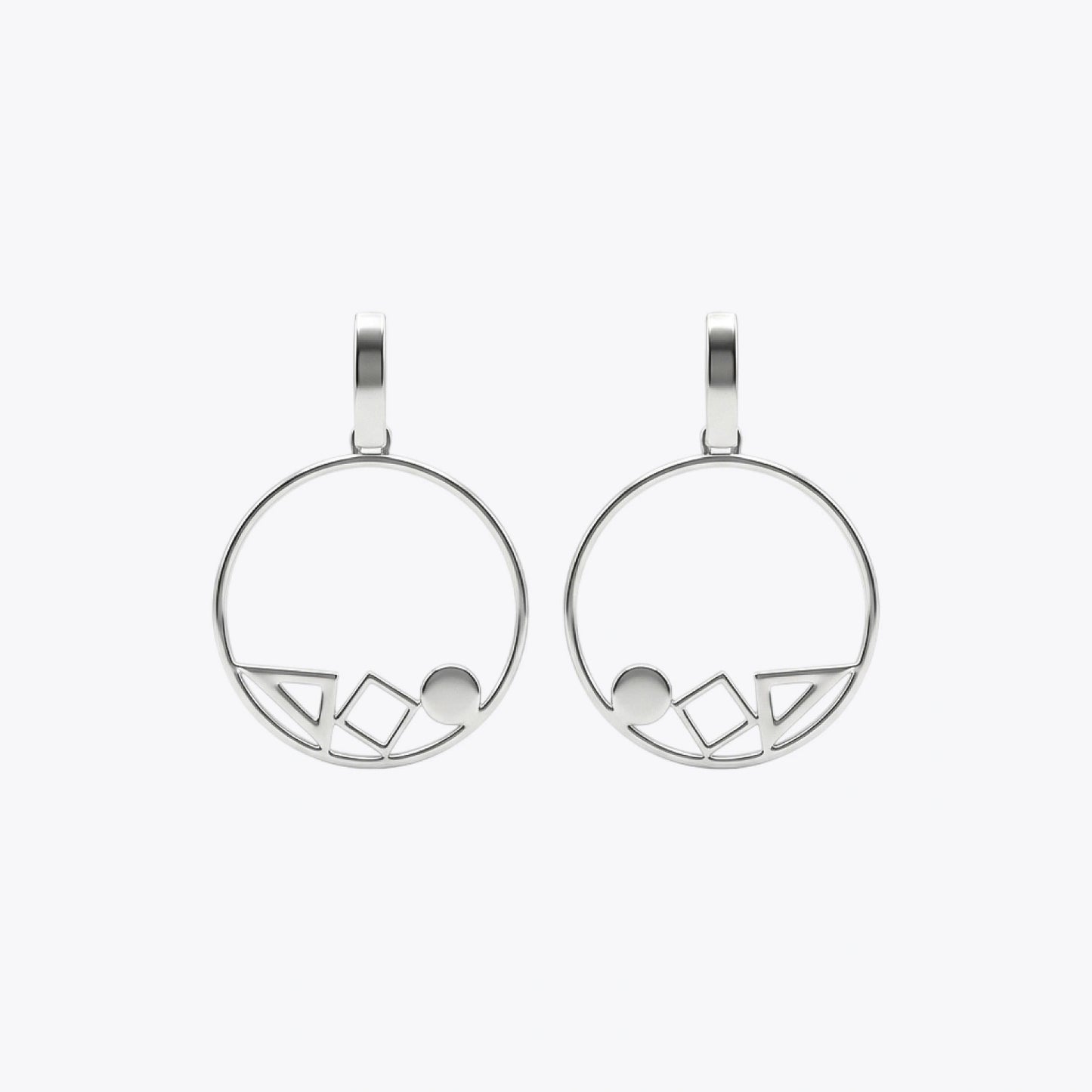 Geometric Circle Drop Earrings image 2