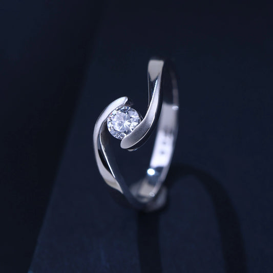 The Alencia Urban Serenade Spiral Bypass Solitaire Ring image 0