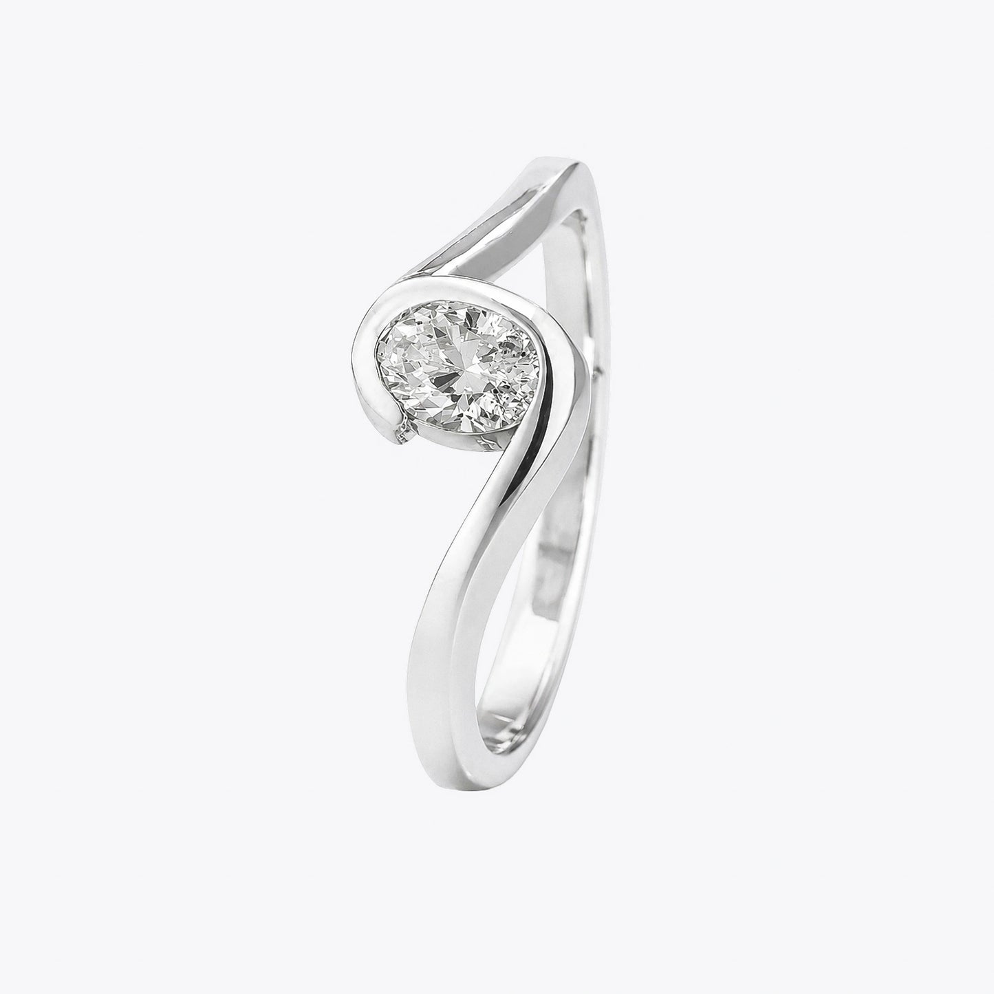The Alencia Urban Serenade Swirl Oval Bypass Ring image 2
