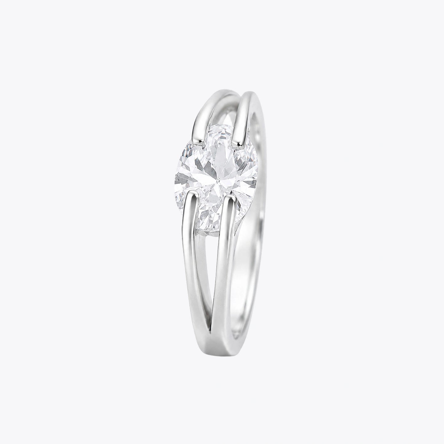 The Alencia Urban Serenade Split-Shank Oval Solitaire Ring image 2