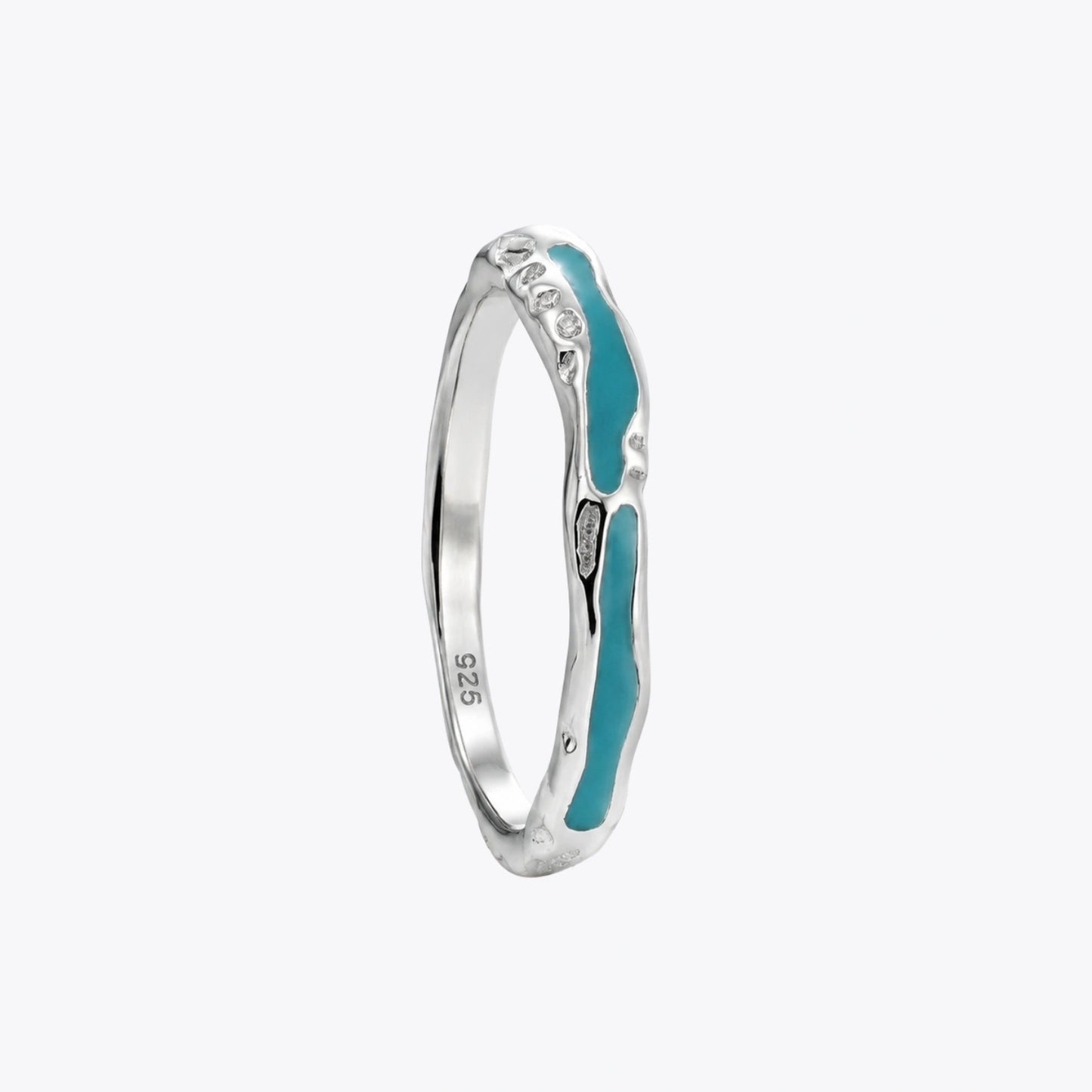 Aqua Wave Silver Ring image 2