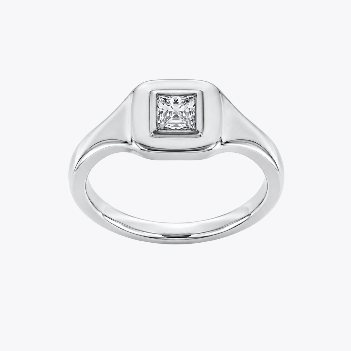 Silver Shield Solitaire Ring image 3