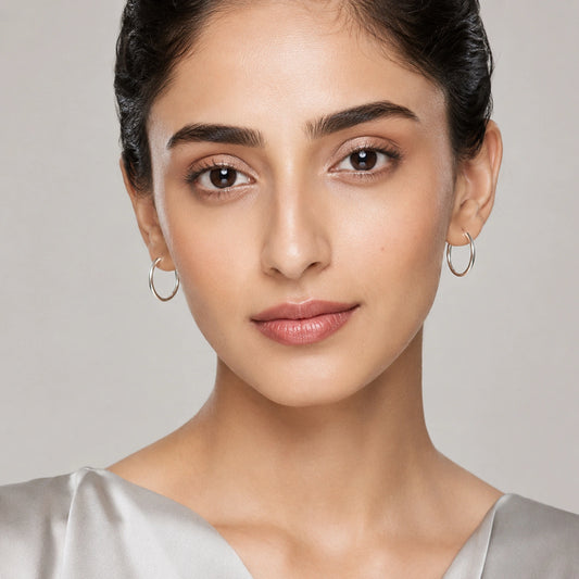 Classic Round Silver Hoop Earrings image 1