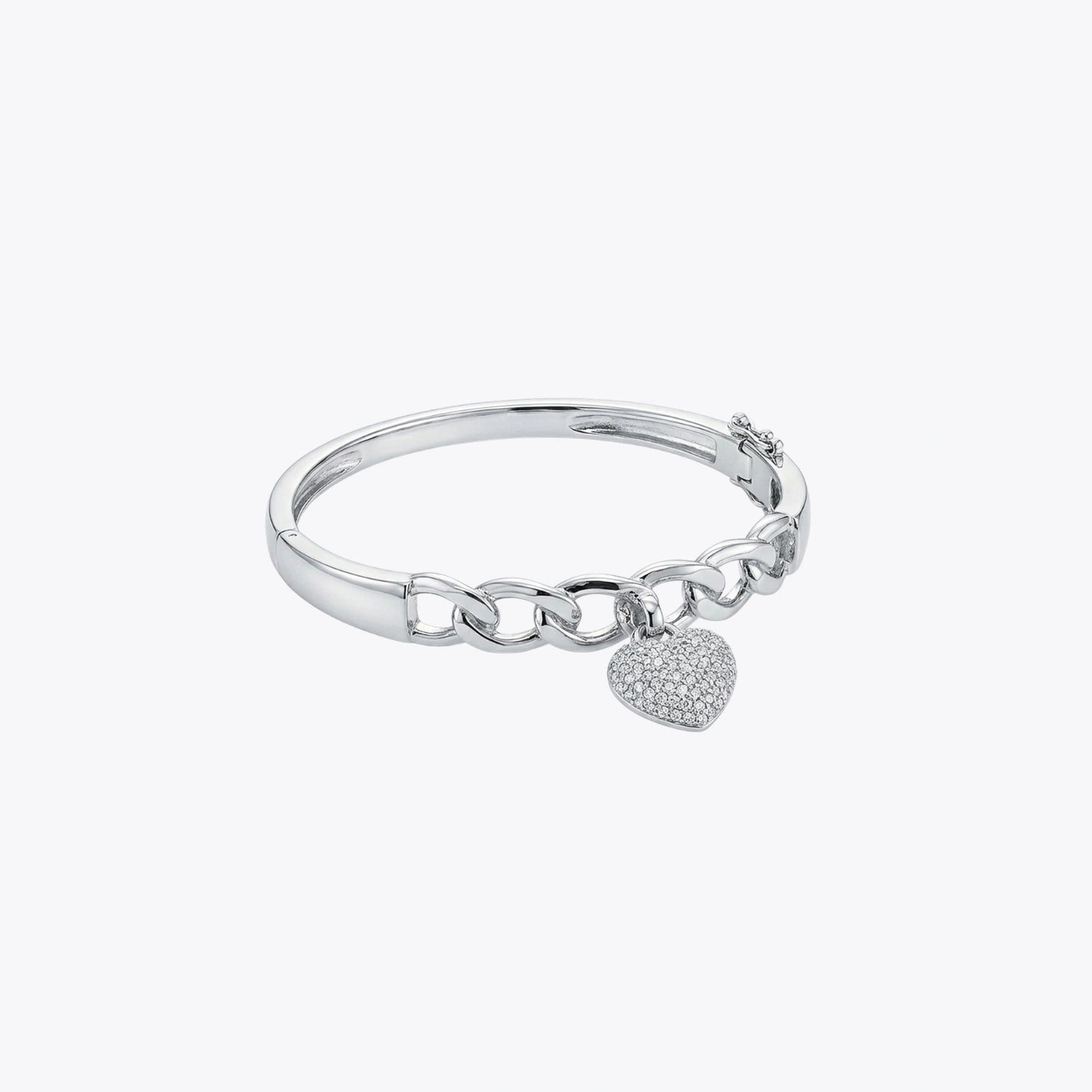 Silver Heart Charm Link Bracelet image 2