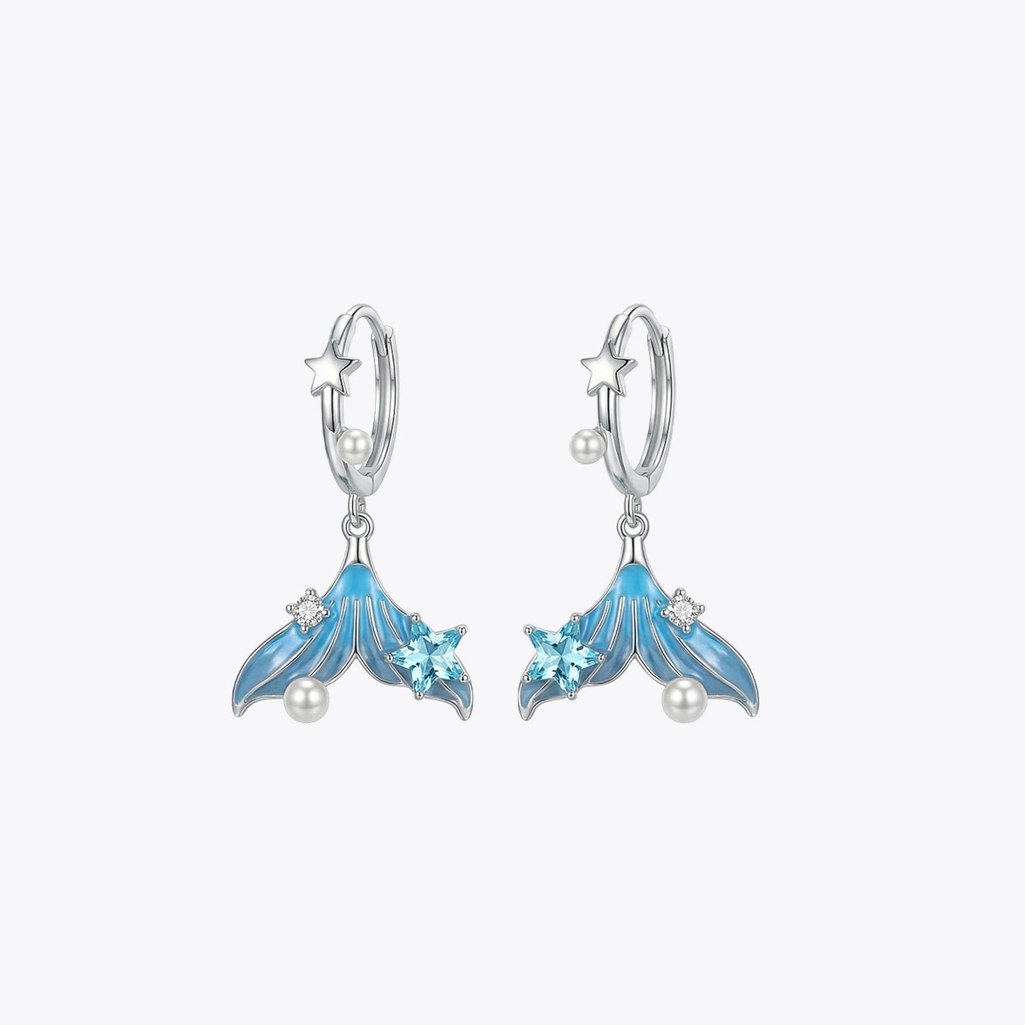 Ocean Tail Star Pearl Drop Earrings image 2
