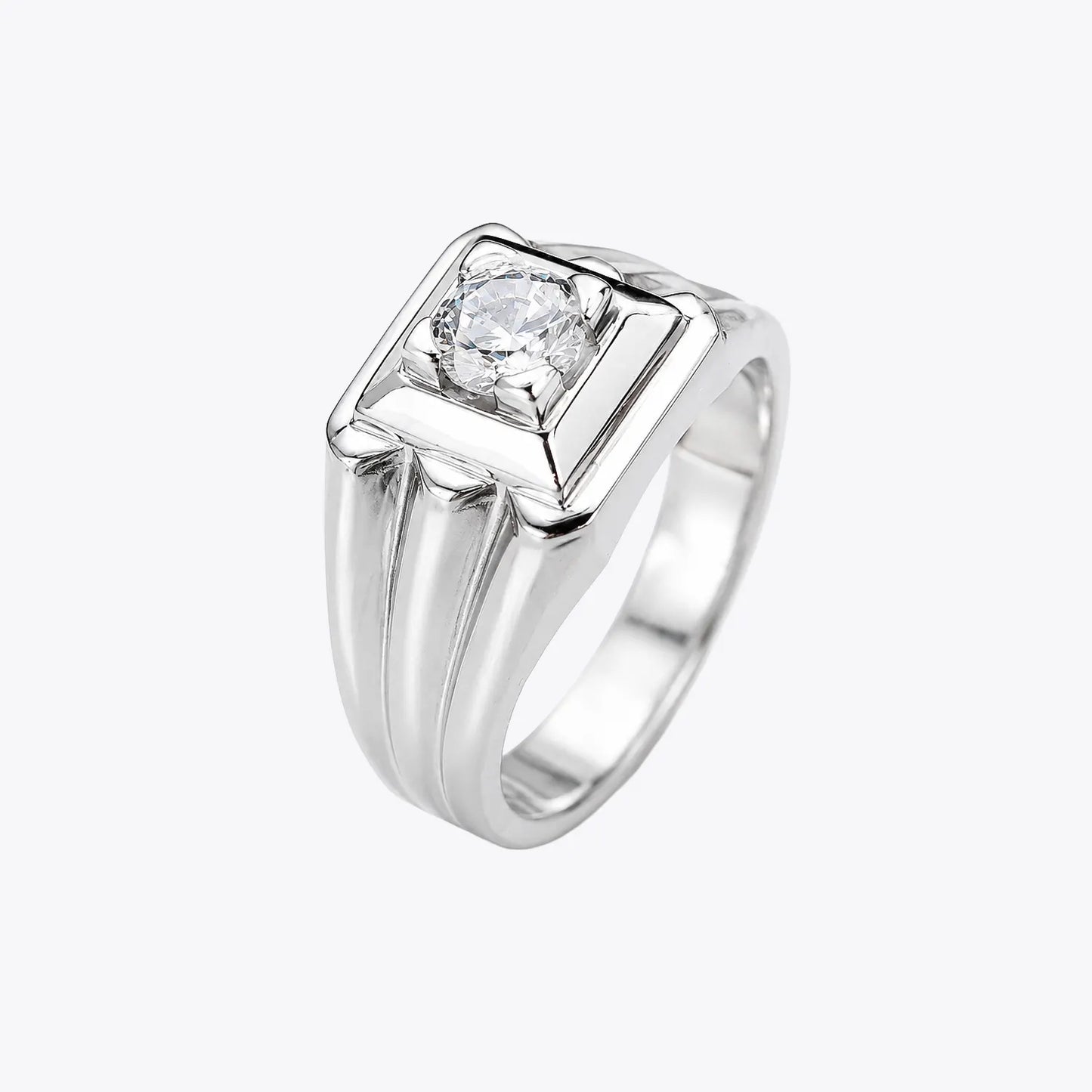 The Alencia Urban Tiered Solitaire Silver Ring image 2