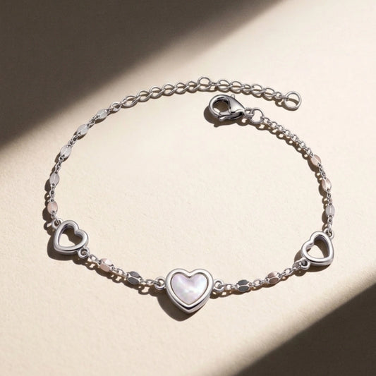 Heart Charm Silver Bracelet image 0