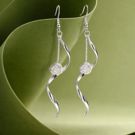 Silver Spiral Charm Dangler Earrings image 0