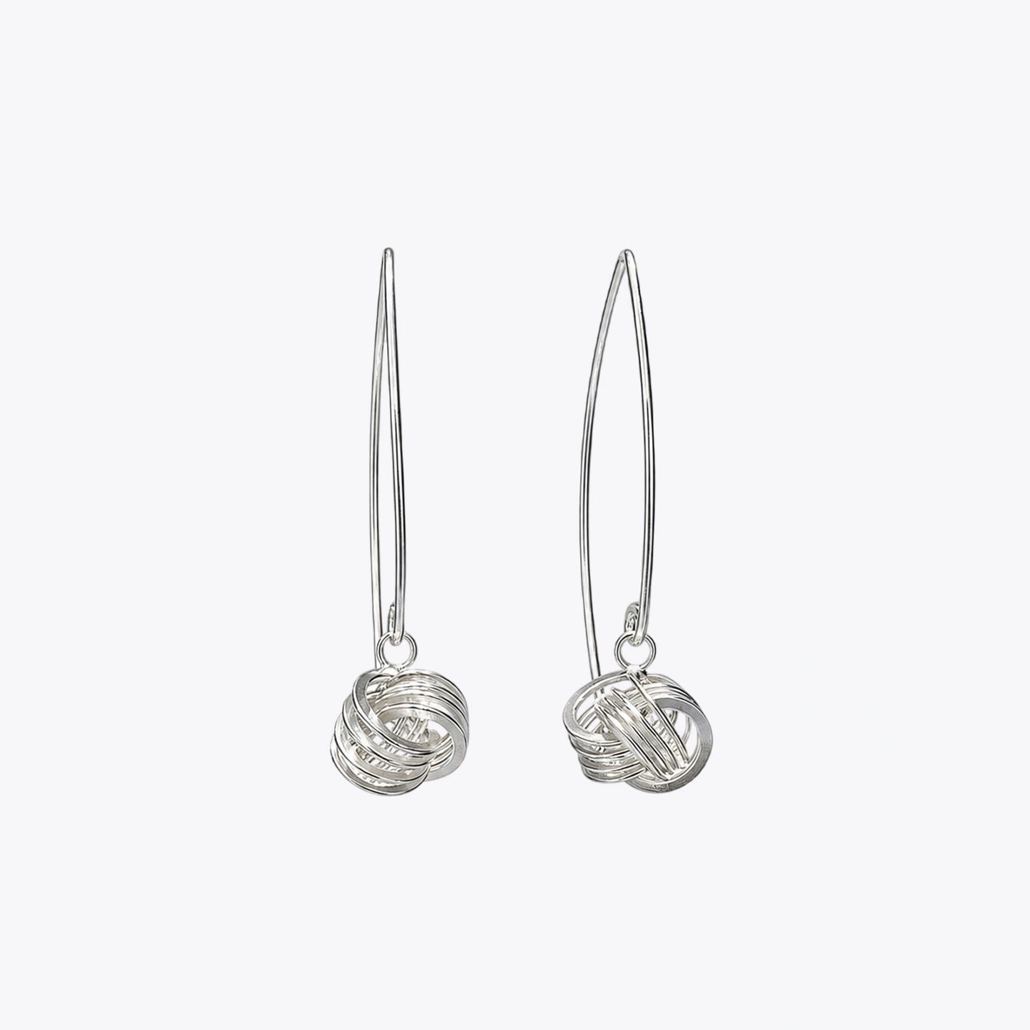 Silver Orbit Knot Drop Earrings image 2