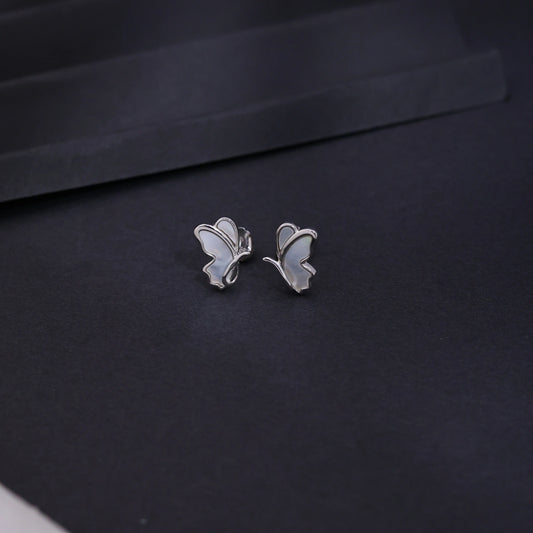 Butterfly Silver Stud Earrings image 0