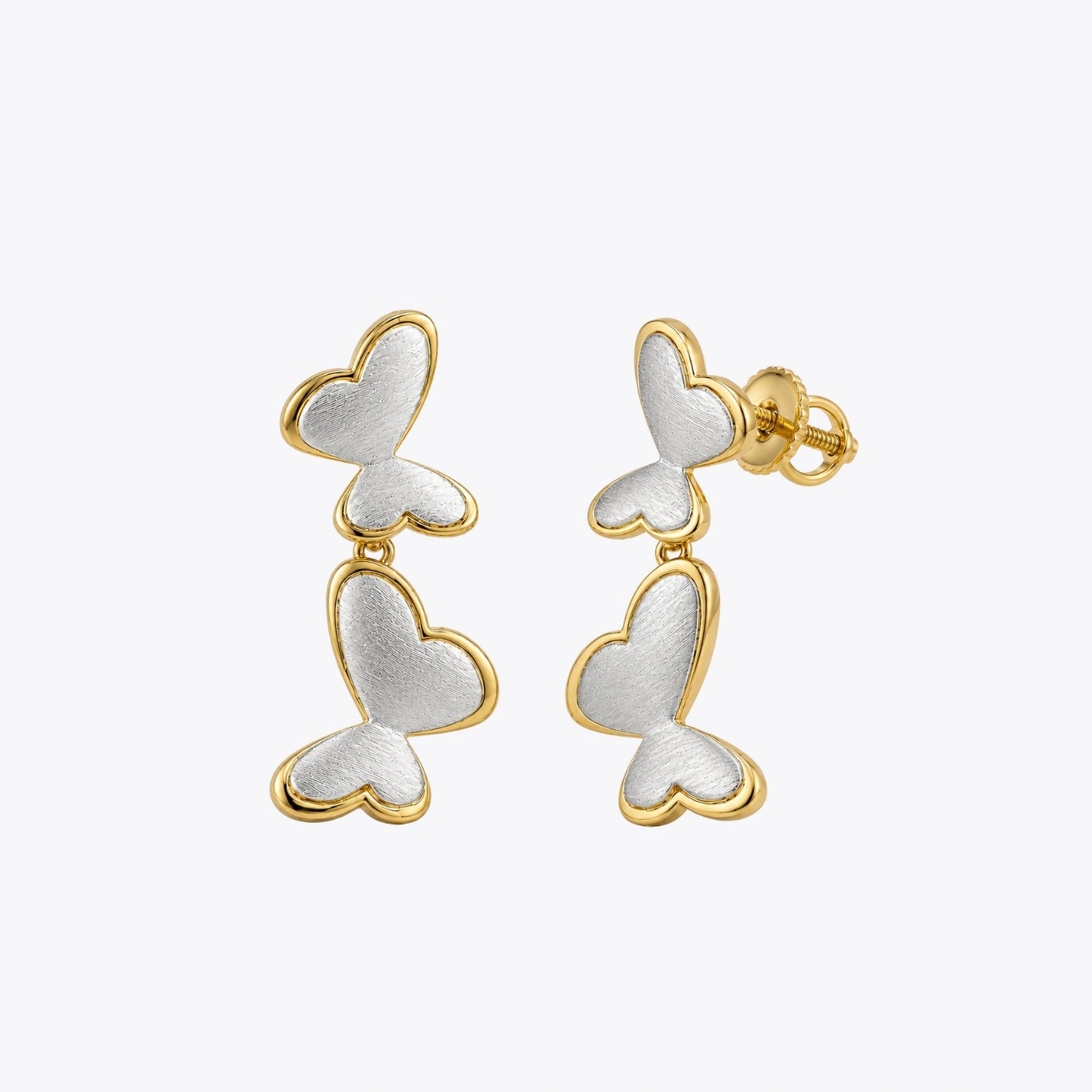 Two-Tone Butterfly Drop Earrings image 2