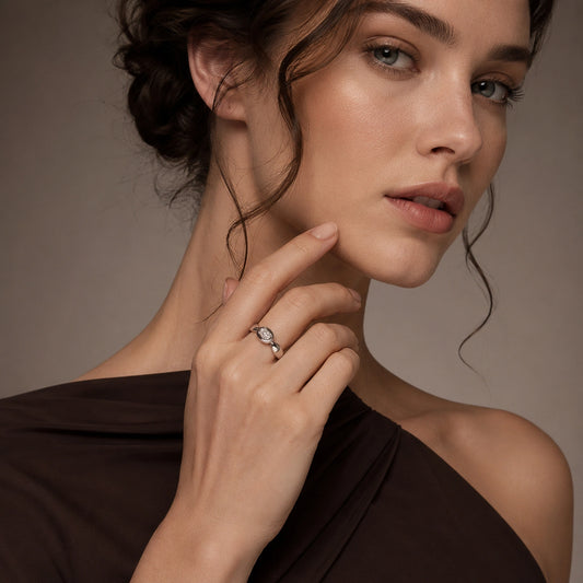 The Alencia Urban Serenade Oval Bezel Solitaire Ring image 1