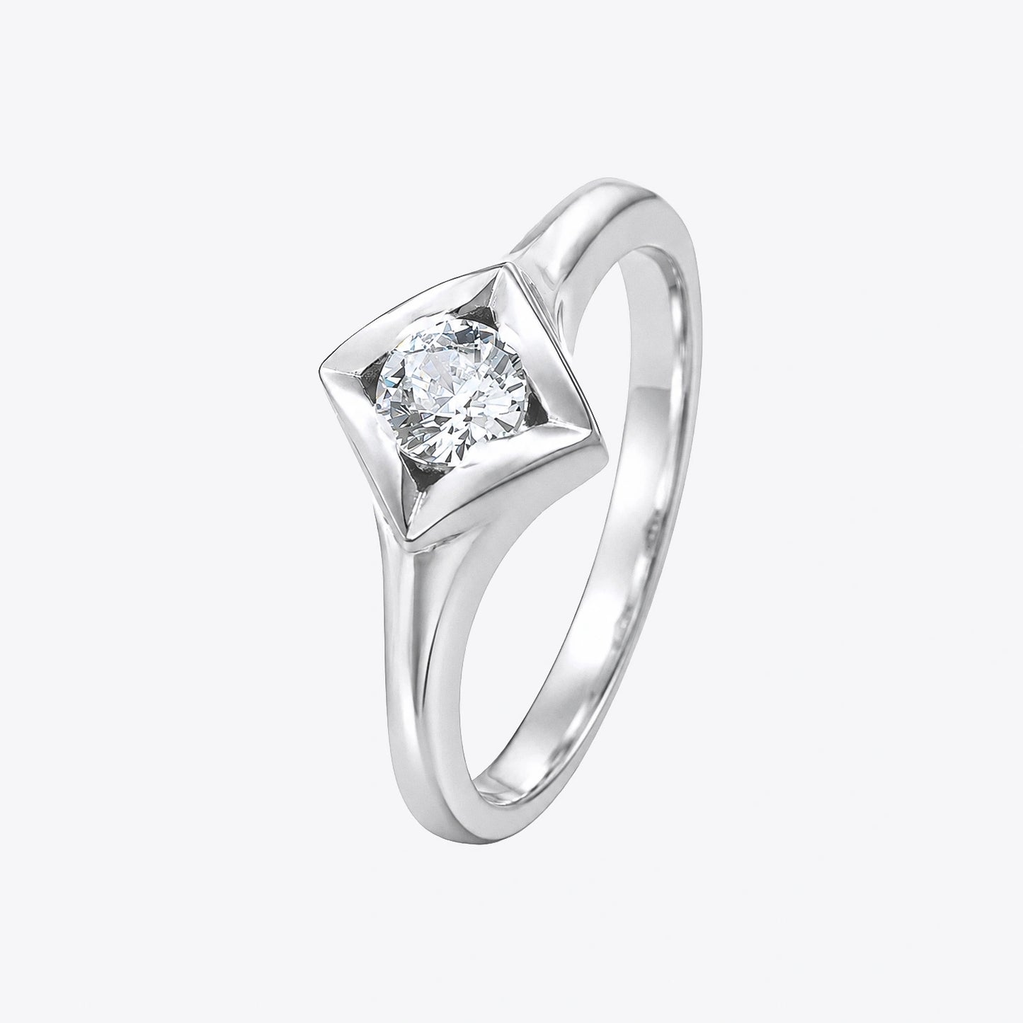 The Alencia Urban Serenade Split-Shank Oval Solitaire Ring image 2
