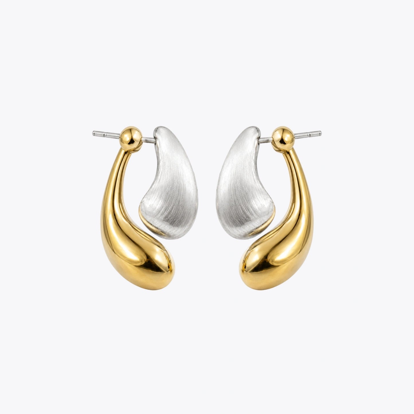 Two-Tone Sculpted Drop Earrings image 2