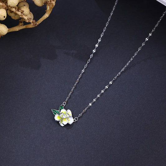 The Alencia Urban Blossom Enamel Station Necklace image 0