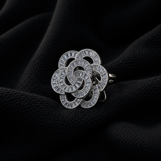 The Alencia Celestial Rose Baguette Diamond Statement Ring image 0