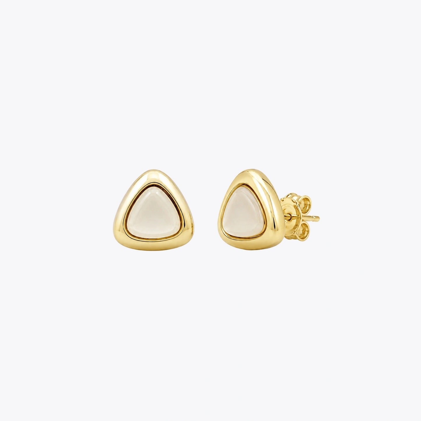 Golden Triangle Pearl Stud Earrings image 2