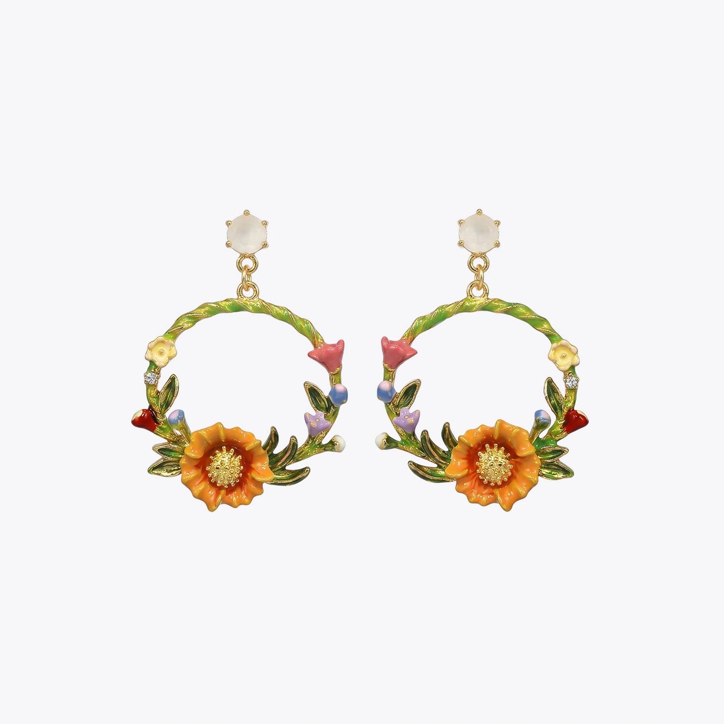 Garden Bloom Floral Hoop Earrings image 2