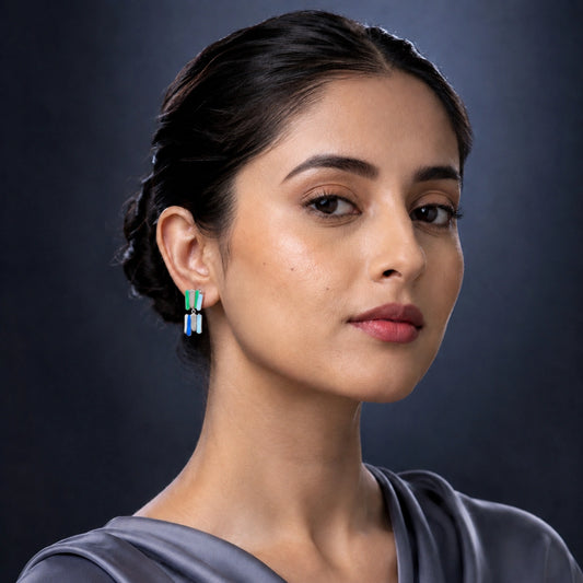 Multicolor Bar Drop Earrings image 1