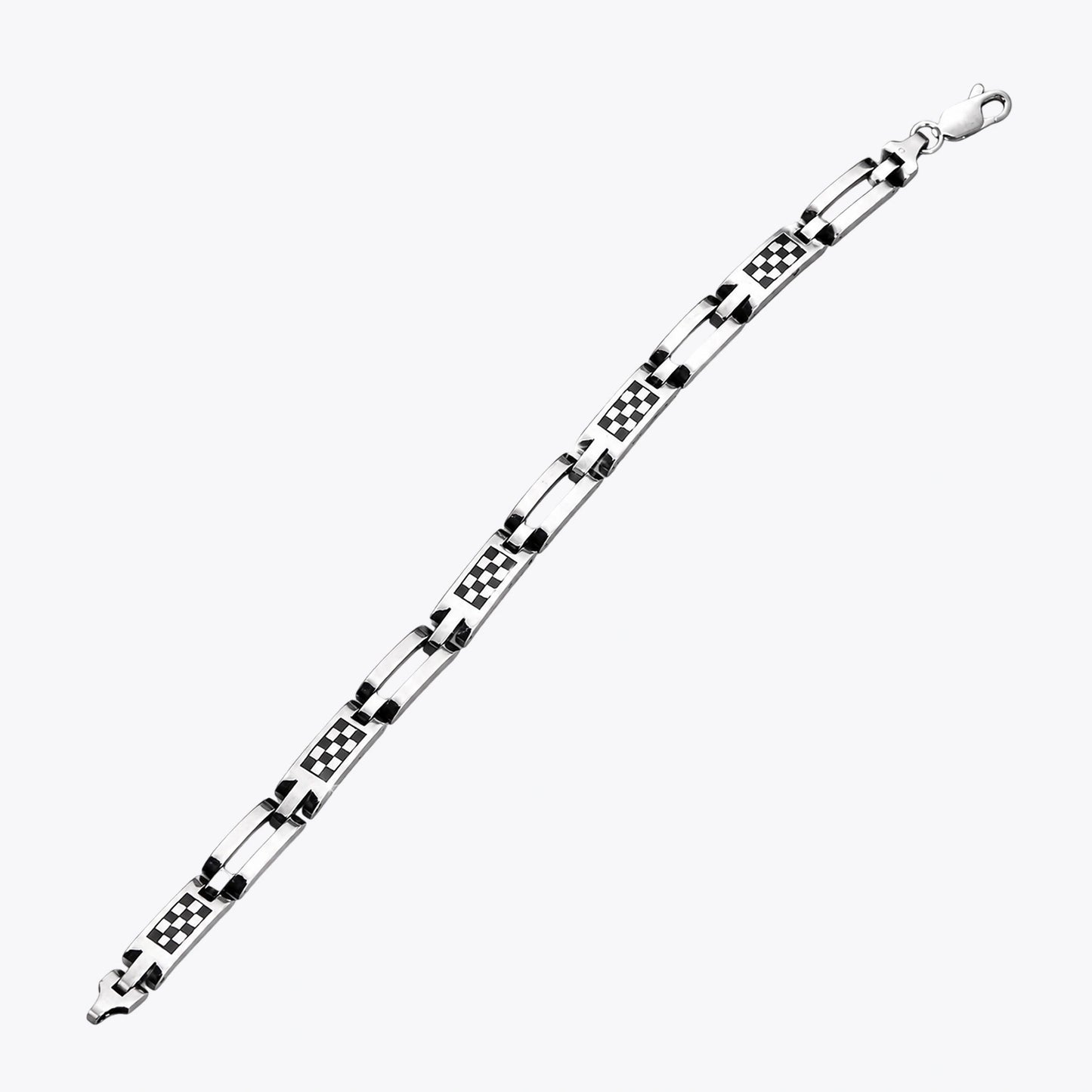Alencia Checkmate Link 925 Sterling Silver Bracelet image 2