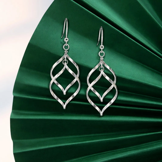Silver Flow Drop Earrings image 0