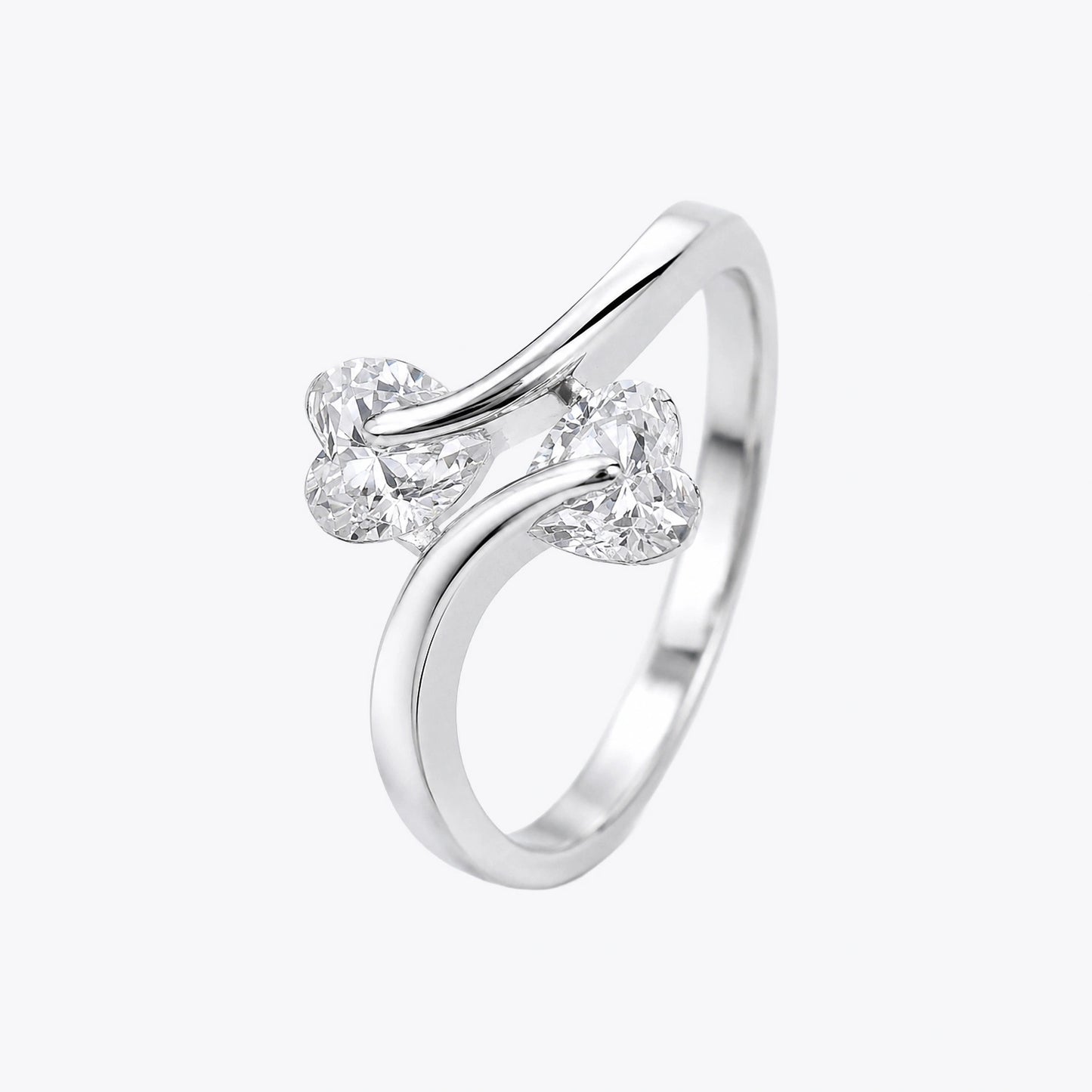 The Alencia Urban Serenade Twin Heart Bypass Ring image 2