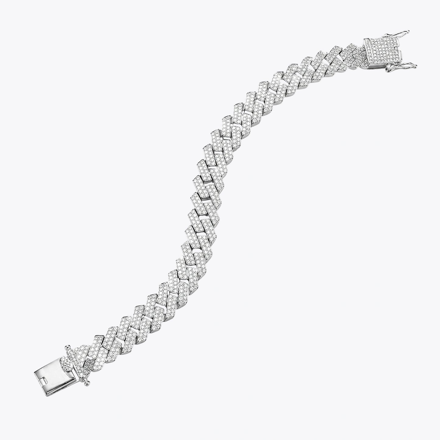 Alencia Iced Cuban 925 Sterling Silver Bracelet image 2