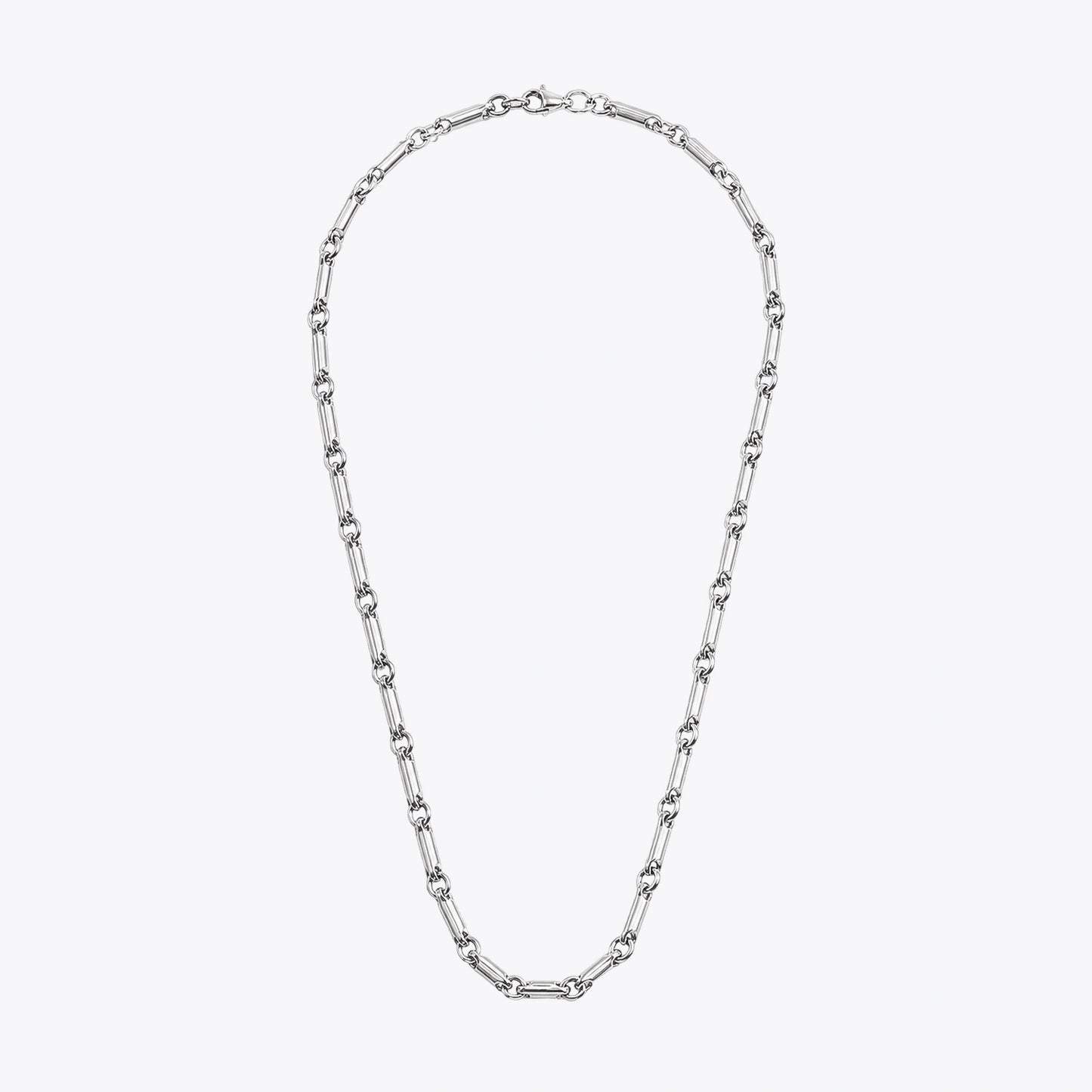 Alencia Modern Bar Link Silver Chain image 2