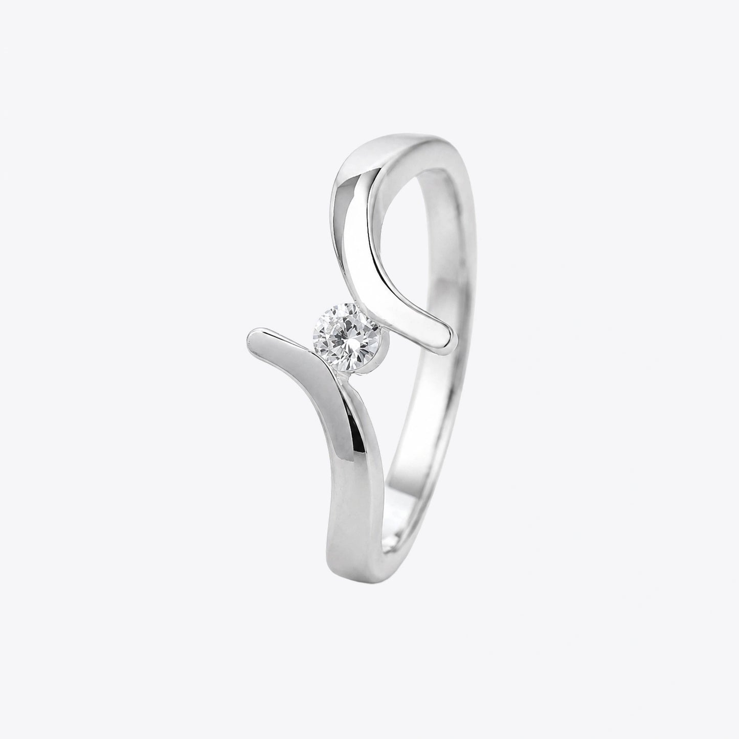 The Alencia Urban Serenade Fork Bypass Solitaire Ring image 2