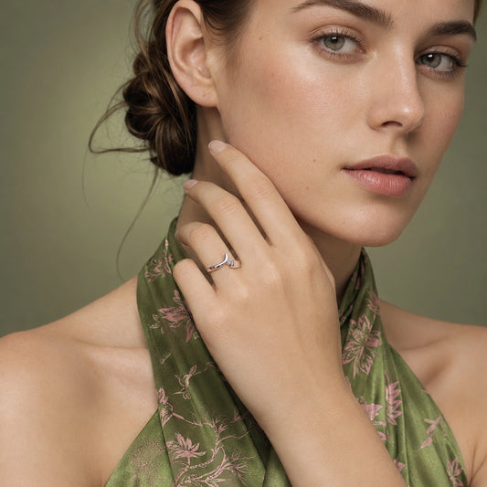 The Alencia Urban Serenade Block Bypass Solitaire Ring image 1