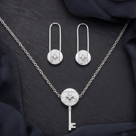 Lustrous Baguette Halo & Pearl Set image 0