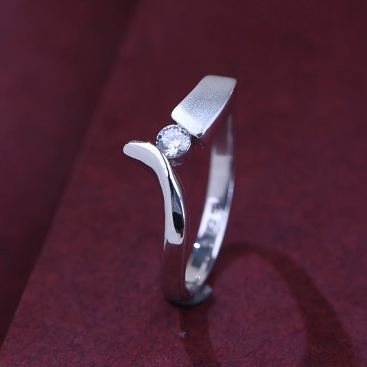 The Alencia Urban Serenade Block Bypass Solitaire Ring image 0