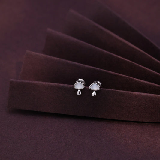 Pearl Teardrop Silver Stud Earrings image 0