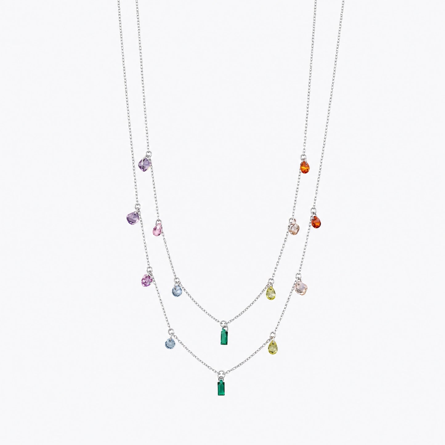 Rainbow Drop Layered Necklace image 2