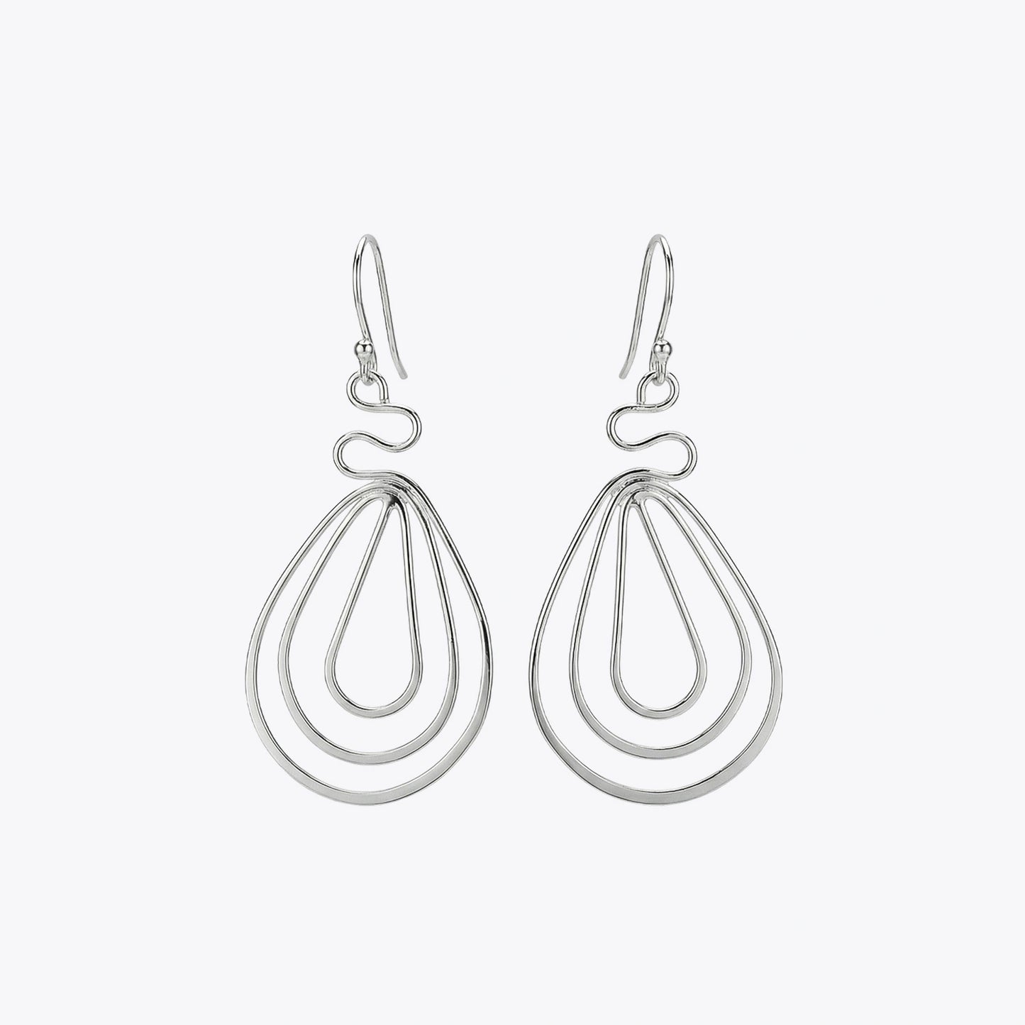 Silver Flow Teardrop Earrings image 2