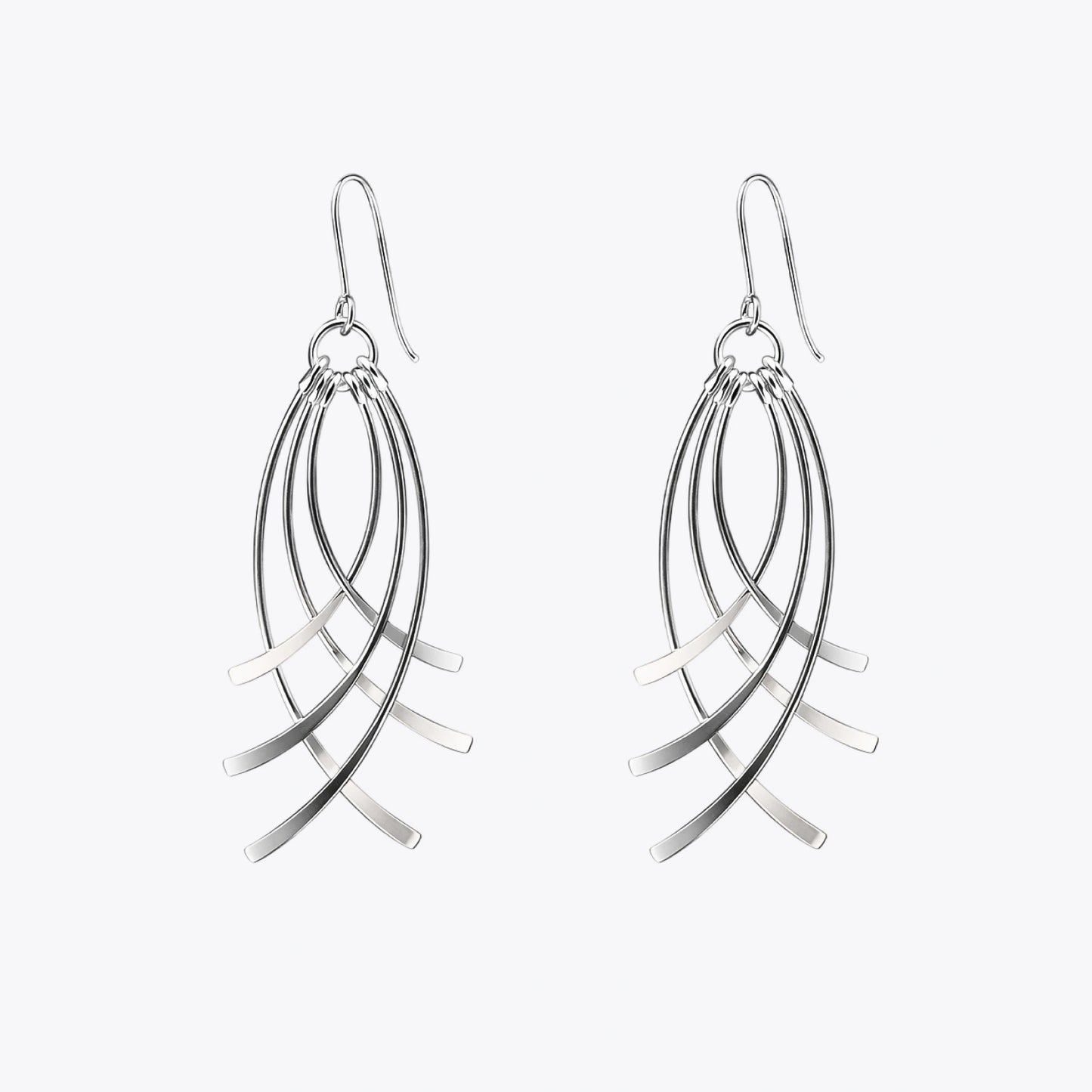 Silver Flowline Drop Earrings image 2